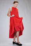 long and wide dress in nylon taffeta and wool gauze - DANIELA GREGIS 