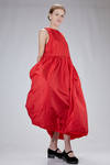 long and wide dress in nylon taffeta and wool gauze - DANIELA GREGIS 