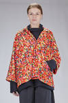 caban al fianco, ampio in velluto di cotone multicolor e in twill di seta multicolor - DANIELA GREGIS 