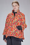caban al fianco, ampio in velluto di cotone multicolor e in twill di seta multicolor - DANIELA GREGIS 