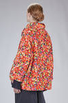 caban al fianco, ampio in velluto di cotone multicolor e in twill di seta multicolor - DANIELA GREGIS 