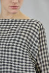 camicia corta e ampia in crêpe goffrato di lana vichy lavata - DANIELA GREGIS 