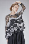 camicia corta e ampia in voile di seta lavato e stampato - DANIELA GREGIS 