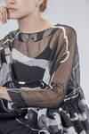 camicia corta e ampia in voile di seta lavato e stampato - DANIELA GREGIS 