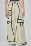 wide pants in printed cotton velvet - DANIELA GREGIS 
