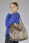 medium-sized sack bag in soft, pleated, and metallic lamb leather - NUMERO 10 