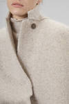 cappotto lungo e dritto in maglia double di lana, poliammide, mohair, alpaca, yack, seta, cotone ed elastan - BOBOUTIC 