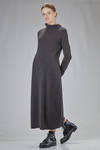 long dress in mélange knit of cashmere, silk, and polyester - BOBOUTIC 