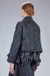 giacca al fianco, ampia, in jacquard a foliage di poliestere techno lavato - COMME des GARÇONS - COMME des GARÇONS 