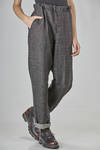 pantalone ampio in denim fiammato di lana e lino - FORME D' EXPRESSION 