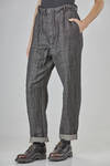 pantalone ampio in denim fiammato di lana e lino - FORME D' EXPRESSION 