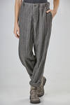 wide pants in washed chevron melange virgin wool - FORME D' EXPRESSION 