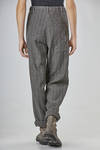 wide pants in washed chevron melange virgin wool - FORME D' EXPRESSION 