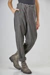 pantalone ampio in chevron melange di lana vergine lavata - FORME D' EXPRESSION 