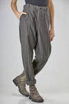 wide pants in washed chevron melange virgin wool - FORME D' EXPRESSION 