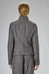 fitted hip-length jacket in crinkled virgin wool, viscose, and silk tweed - FORME D' EXPRESSION 