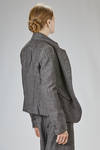 fitted hip-length jacket in crinkled virgin wool, viscose, and silk tweed - FORME D' EXPRESSION 