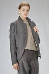 fitted hip-length jacket in crinkled virgin wool, viscose, and silk tweed - FORME D' EXPRESSION 