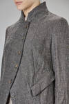 fitted hip-length jacket in crinkled virgin wool, viscose, and silk tweed - FORME D' EXPRESSION 