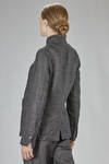 slim-fit hip-length jacket, made of wool and linen slub denim - FORME D' EXPRESSION 