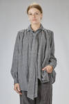 camicia lunga e ampia in principe di Galles di lana vergine lavata - FORME D' EXPRESSION 