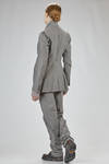 long flared jacket in washed wool, cotton, and metal chevron, lined with acetate and viscose - MARC LE BIHAN 