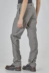 fitted pants in carded and washed wool, cotton, and metal chevron - MARC LE BIHAN 