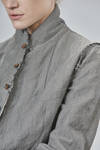 long and wide coat in washed chevron of wool, cotton, and metal, lined with acetate and viscose - MARC LE BIHAN 
