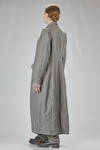 long and wide coat in washed chevron of wool, cotton, and metal, lined with acetate and viscose - MARC LE BIHAN 
