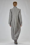 long and wide coat in washed chevron of wool, cotton, and metal, lined with acetate and viscose - MARC LE BIHAN 