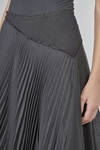 midi, wide, and asymmetric skirt in pleated wool, acetate, and viscose gauze - MARC LE BIHAN 