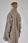 long and wide cardigan in knitted boiled wool and polyamide net - MARC LE BIHAN 