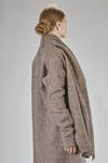 long and wide cardigan in knitted boiled wool and polyamide net - MARC LE BIHAN 
