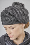 hat in melange cotton, acrylic, polyester, alpaca, and wool rice stitch knit - MARC LE BIHAN 