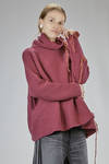 wide hip-length sweater in linx knit of wool and cashmere with silk roses - LUSSI 