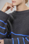 maglia ampia, al fianco, in maglia rasata morbidissima di cachemire e seta bicolore - LUSSI 