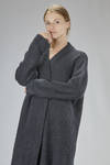 long and wide cardigan in soft cashmere and silk bouclé knit - LUSSI 