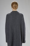 long and wide cardigan in soft cashmere and silk bouclé knit - LUSSI 