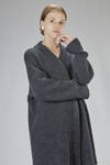 long and wide cardigan in soft cashmere and silk bouclé knit - LUSSI 