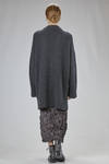 long and wide cardigan in soft cashmere and silk bouclé knit - LUSSI 