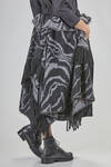 below-the-knee wide 'sculpture' skirt, in two-tone acrylic, wool, mohair, and nylon fabric - NOIR KEI NINOMIYA 