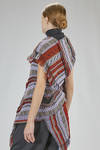 asymmetric, long, and fitted tunic in multicolor wool, mohair, nylon, and acrylic jacquard knit - NOIR KEI NINOMIYA 