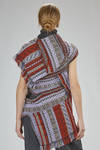 asymmetric, long, and fitted tunic in multicolor wool, mohair, nylon, and acrylic jacquard knit - NOIR KEI NINOMIYA 