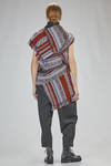 asymmetric, long, and fitted tunic in multicolor wool, mohair, nylon, and acrylic jacquard knit - NOIR KEI NINOMIYA 