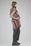 asymmetric, long, and fitted tunic in multicolor wool, mohair, nylon, and acrylic jacquard knit - NOIR KEI NINOMIYA 