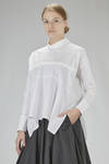 wide hip-length shirt, in cotton and polyurethane poplin - DAWEI 