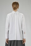 wide hip-length shirt, in cotton and polyurethane poplin - DAWEI 