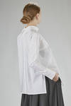 wide hip-length shirt, in cotton and polyurethane poplin - DAWEI 