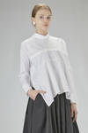 wide hip-length shirt, in cotton and polyurethane poplin - DAWEI 