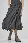 long and wide skirt in washed and doubled polyester canvas - DAWEI 